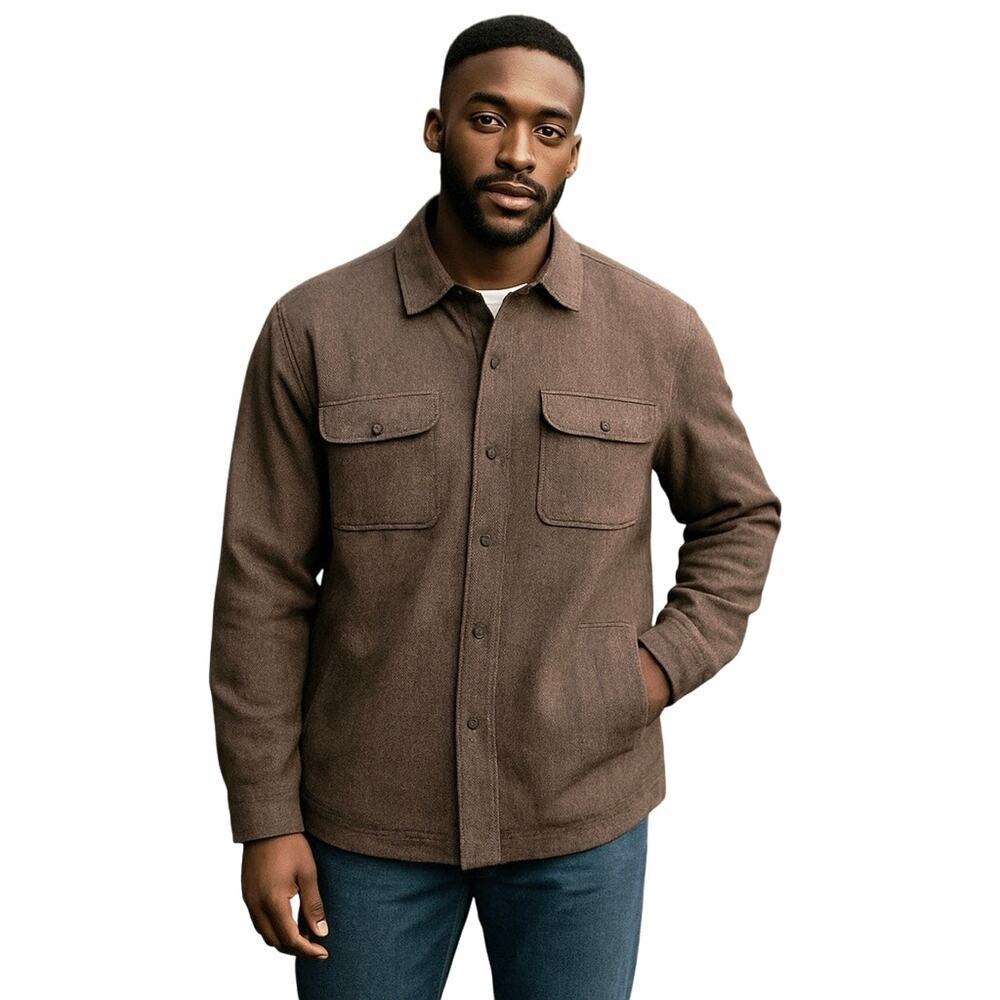 GRAYERS Men’s Brown Utility Button Front Shirt Jacket size xlarge